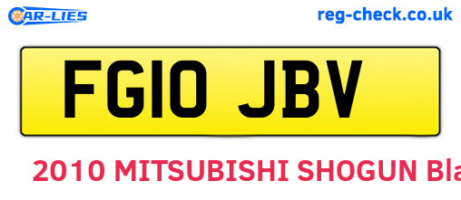 FG10JBV are the vehicle registration plates.