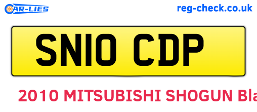 SN10CDP are the vehicle registration plates.