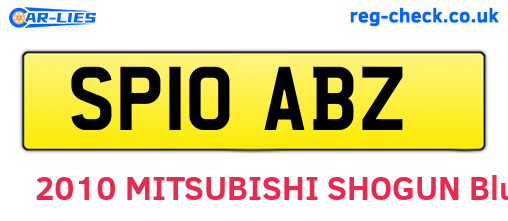 SP10ABZ are the vehicle registration plates.
