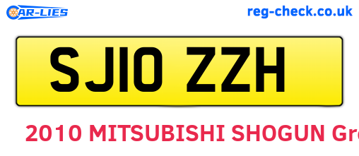 SJ10ZZH are the vehicle registration plates.