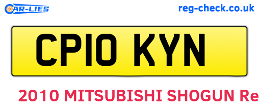 CP10KYN are the vehicle registration plates.