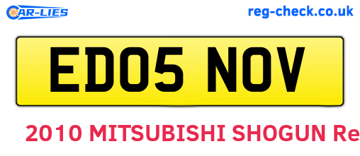 ED05NOV are the vehicle registration plates.
