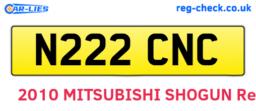 N222CNC are the vehicle registration plates.