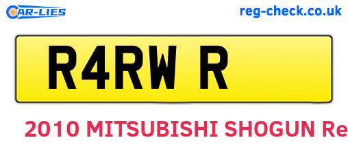 R4RWR are the vehicle registration plates.