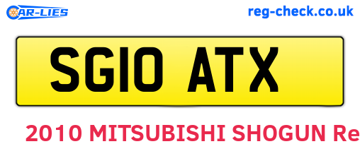 SG10ATX are the vehicle registration plates.