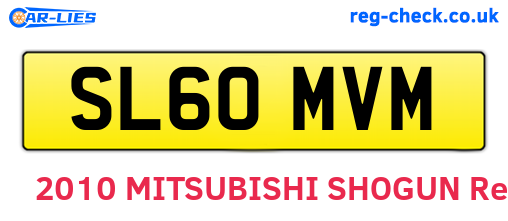 SL60MVM are the vehicle registration plates.