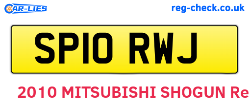SP10RWJ are the vehicle registration plates.