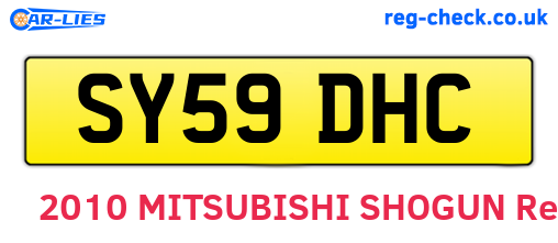 SY59DHC are the vehicle registration plates.