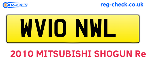 WV10NWL are the vehicle registration plates.