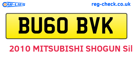BU60BVK are the vehicle registration plates.