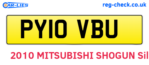 PY10VBU are the vehicle registration plates.