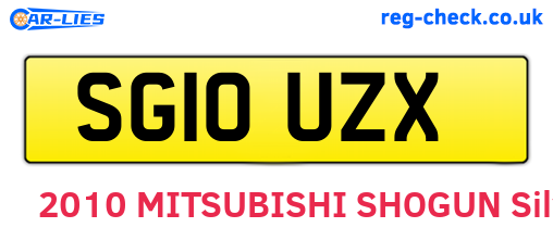 SG10UZX are the vehicle registration plates.
