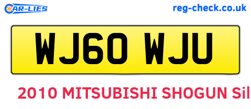 WJ60WJU are the vehicle registration plates.