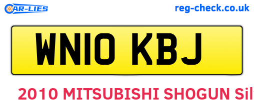 WN10KBJ are the vehicle registration plates.