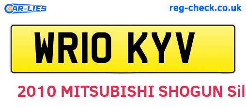 WR10KYV are the vehicle registration plates.