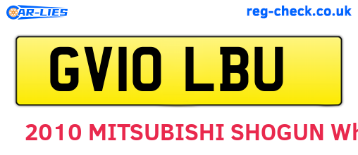 GV10LBU are the vehicle registration plates.