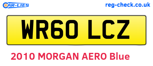 WR60LCZ are the vehicle registration plates.