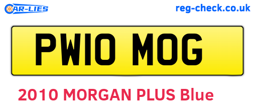 PW10MOG are the vehicle registration plates.