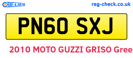 PN60SXJ are the vehicle registration plates.