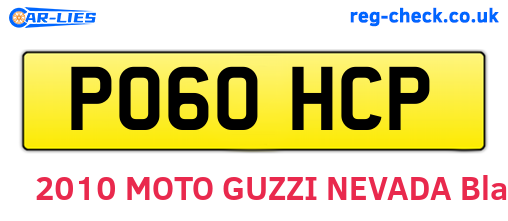 PO60HCP are the vehicle registration plates.