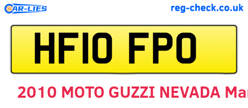 HF10FPO are the vehicle registration plates.