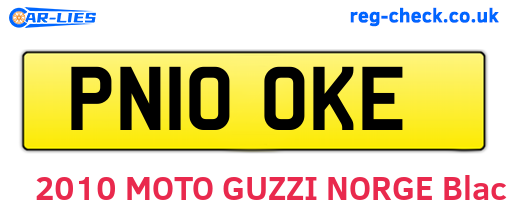 PN10OKE are the vehicle registration plates.