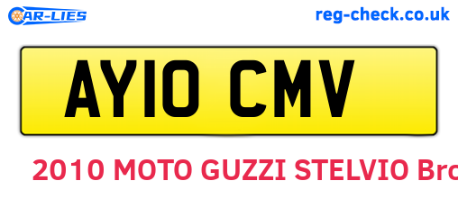 AY10CMV are the vehicle registration plates.