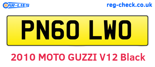 PN60LWO are the vehicle registration plates.