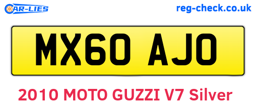 MX60AJO are the vehicle registration plates.