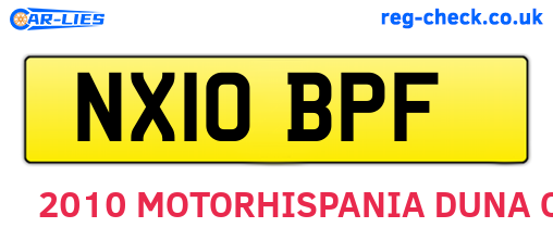 NX10BPF are the vehicle registration plates.