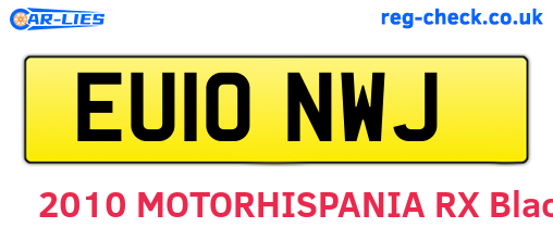 EU10NWJ are the vehicle registration plates.