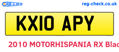 KX10APY are the vehicle registration plates.