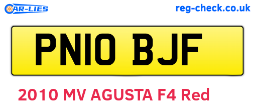 PN10BJF are the vehicle registration plates.