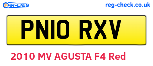 PN10RXV are the vehicle registration plates.