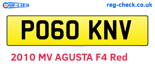PO60KNV are the vehicle registration plates.