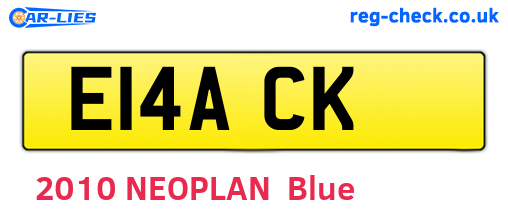 E14ACK are the vehicle registration plates.