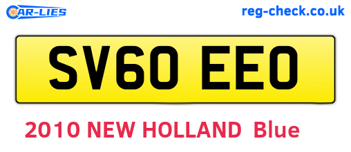 SV60EEO are the vehicle registration plates.