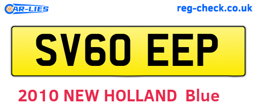 SV60EEP are the vehicle registration plates.
