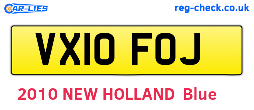 VX10FOJ are the vehicle registration plates.