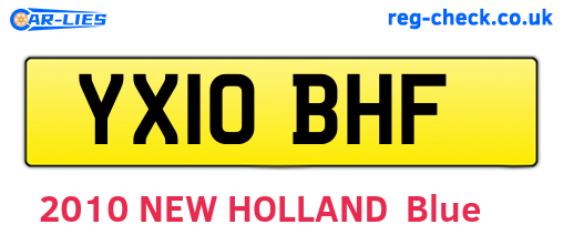 YX10BHF are the vehicle registration plates.