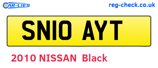 SN10AYT are the vehicle registration plates.