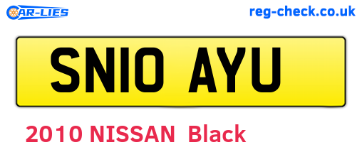 SN10AYU are the vehicle registration plates.