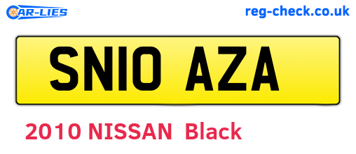 SN10AZA are the vehicle registration plates.