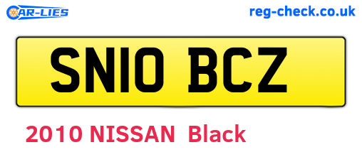 SN10BCZ are the vehicle registration plates.