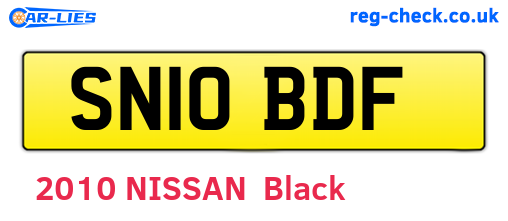 SN10BDF are the vehicle registration plates.