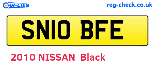 SN10BFE are the vehicle registration plates.