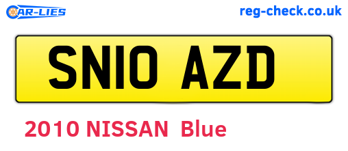 SN10AZD are the vehicle registration plates.
