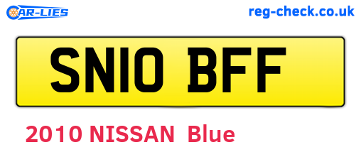 SN10BFF are the vehicle registration plates.