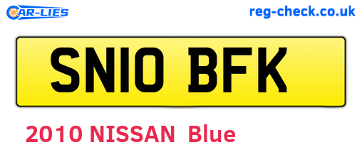 SN10BFK are the vehicle registration plates.