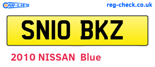 SN10BKZ are the vehicle registration plates.